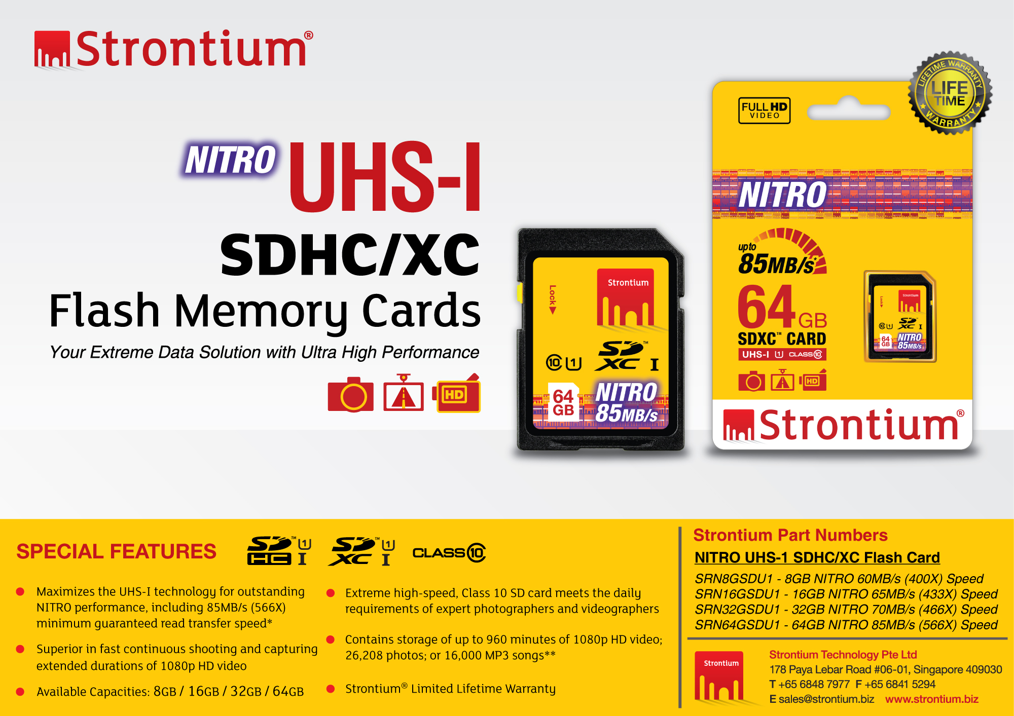 Strontium SRN32GSDU1 Nitro SD Speicherkarte 32GB UHS-1 